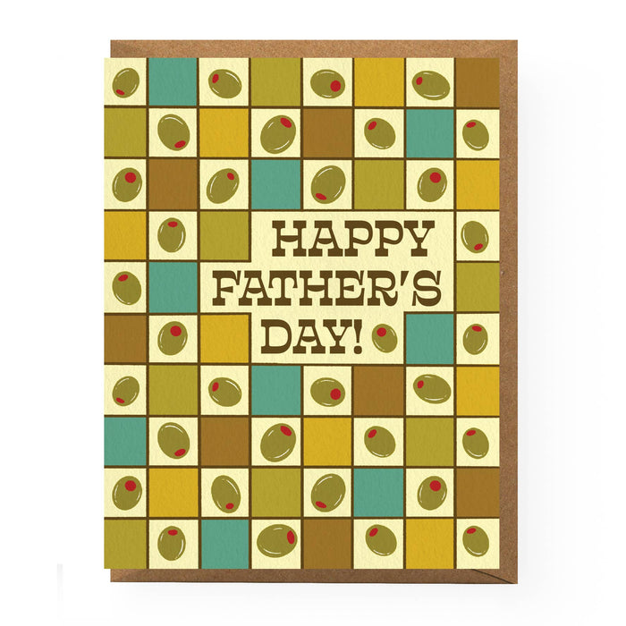 Olive Checkerboard Father's Day Card