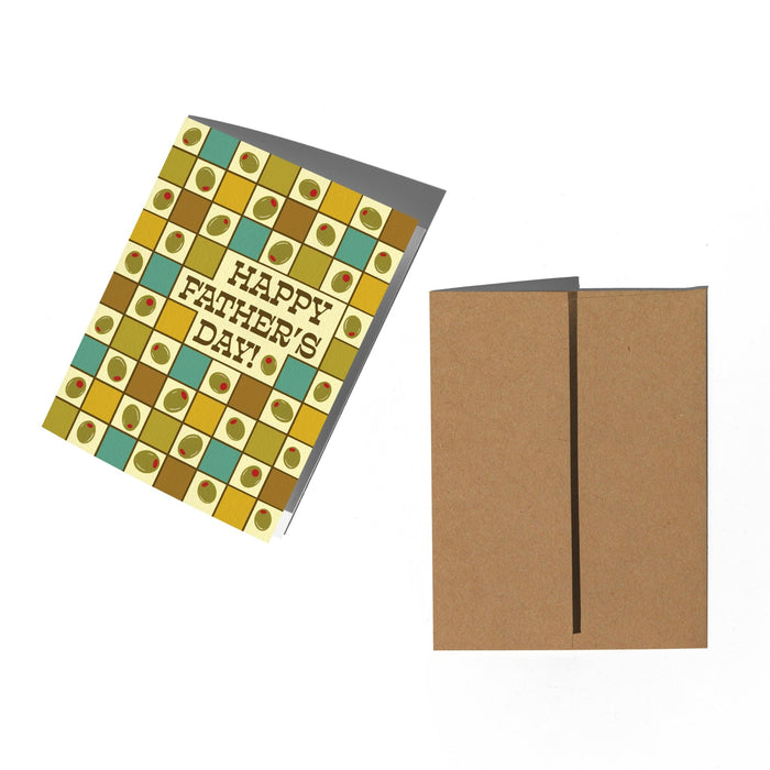 Olive Checkerboard Father's Day Card