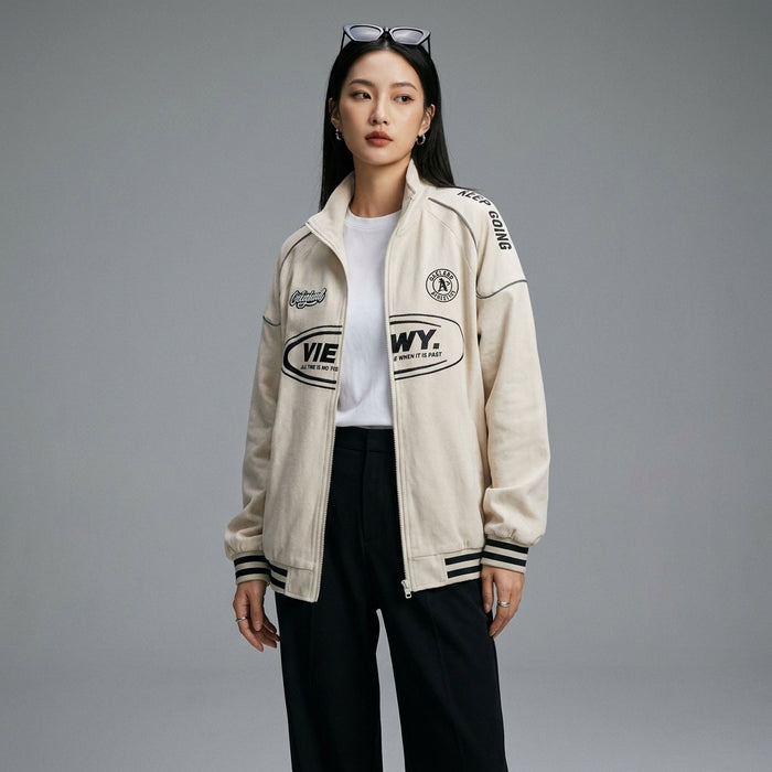 Veste bomber oversize avec imprimé lettres - K-fashion - Taille M