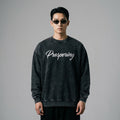 Sweat oversize gris délavé imprimé lettres - Mode Coréenne Homme - Taille M