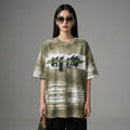 T-shirt oversize imprimé lettres, mode streetwear coréenne unisexe - Taille M
