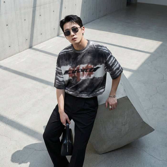 T-shirt oversize imprimé lettres, mode streetwear coréenne unisexe