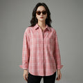 Chemise oversize à carreaux rose femme - Mode décontractée K-fashion - Taille S