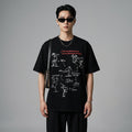 T-Shirt oversize imprimé noir et blanc unisexe - Koreanxwear - Taille M