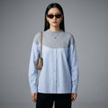 Chemise oversize col rond bleue femme - Koreanxwear - Taille M
