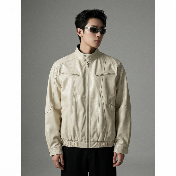 Veste oversize streetwear noire et beige - K-fashion femme - Taille S