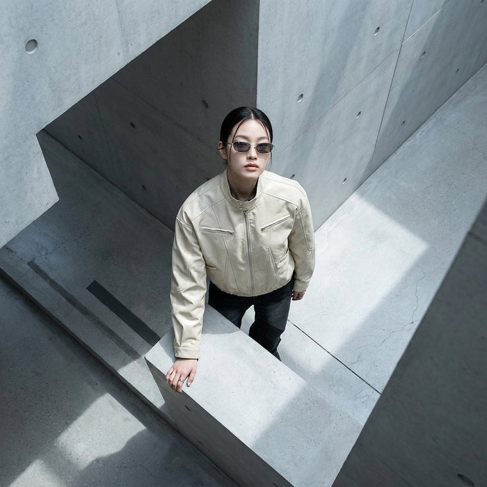 Veste oversize streetwear noire et beige - K-fashion femme
