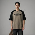 T-Shirt oversize imprimé lettres blanc et kaki - K-fashion streetwear - Taille M