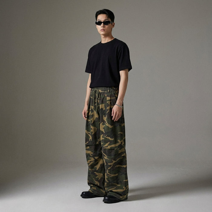 Pantalon cargo camouflage unisex en denim - Koreanxwear - Taille M