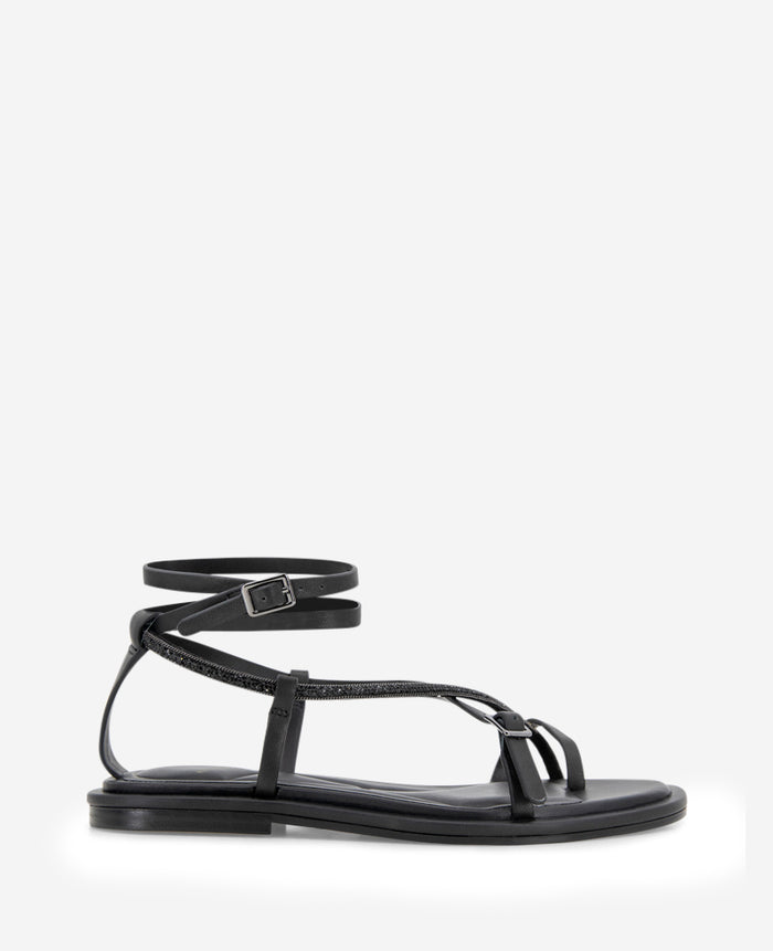 Paros Leather Beaded Sandal