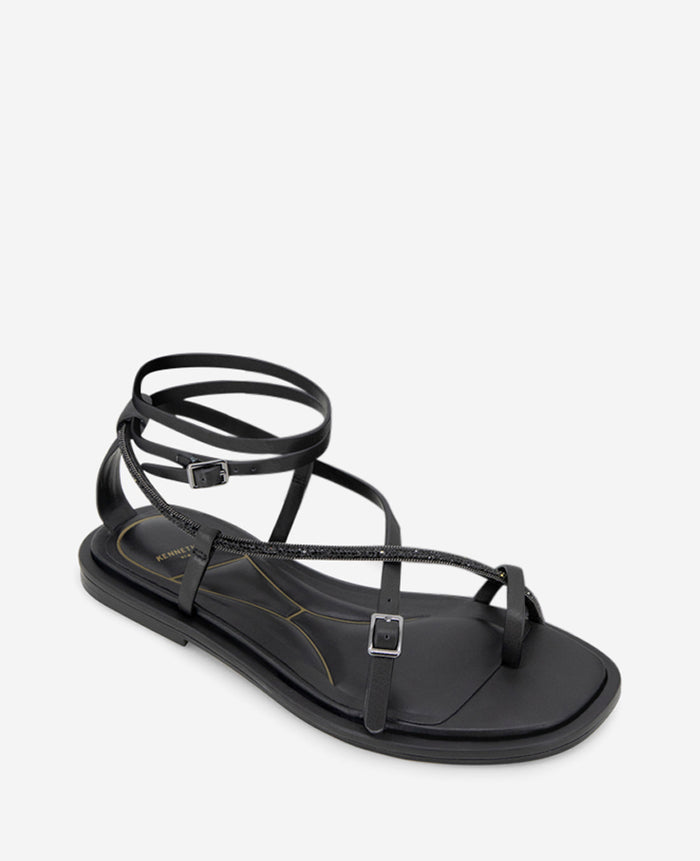 Paros Leather Beaded Sandal