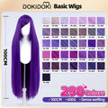 【Partially Ready For Ship】【Purple】DokiDoki Cosplay Wig Basic Wig Long Straight Purple 100 CM Hair Wig Base