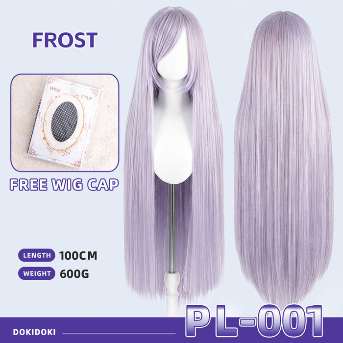 【Partially Ready For Ship】【Purple】DokiDoki Cosplay Wig Basic Wig Long Straight Purple 100 CM Hair Wig Base