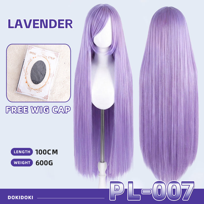 【Partially Ready For Ship】【Purple】DokiDoki Cosplay Wig Basic Wig Long Straight Purple 100 CM Hair Wig Base