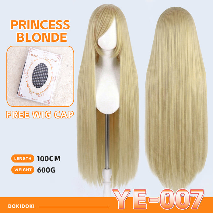 【Partially Ready For Ship】【Yellow】DokiDoki Cosplay Wig Basic Wig Long Straight Yellow 100 CM Hair Wig Base