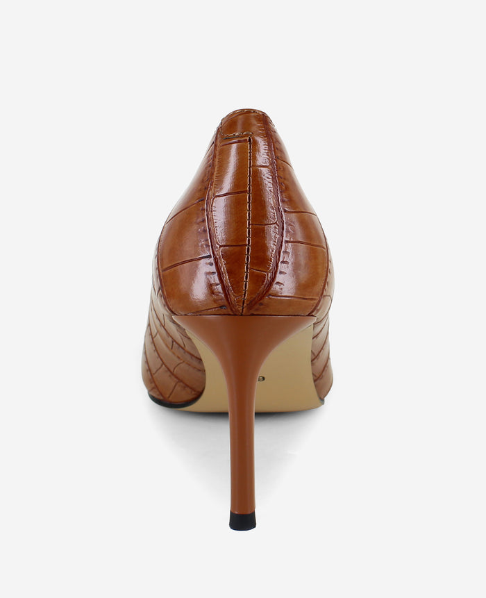 Perfecto Embossed Croco Leather High Vamp Pump