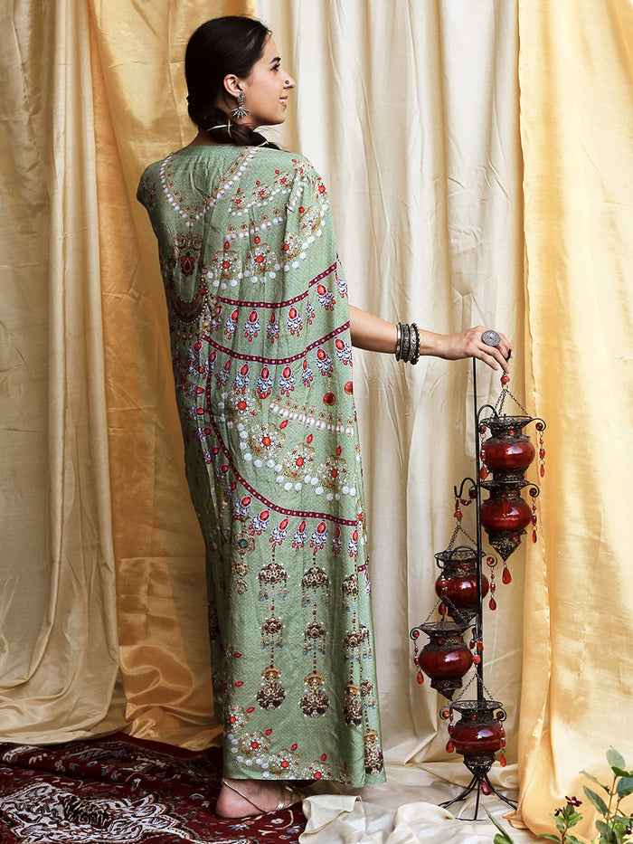 Jabeen Pista Moroccan Satin Silk Dress for women