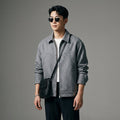 Veste unie grise à col rabattu pour homme - Streetwear K-fashion - Taille M