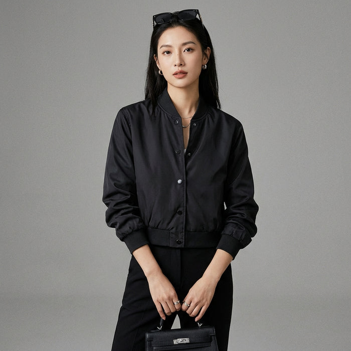 Veste unie col rond femme en polyester - K-fashion chic - Taille XS