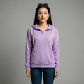 Sweat à capuche zippé uni lavande, mode K-fashion décontractée - Taille 2XL - Grande Taille