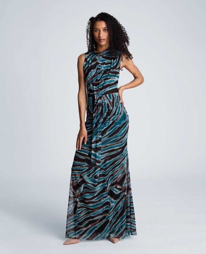 Pleated Bodice Maxi Dress