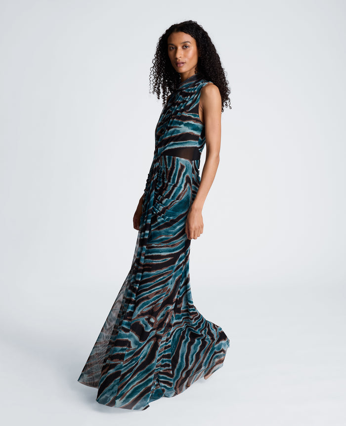 Pleated Bodice Maxi Dress