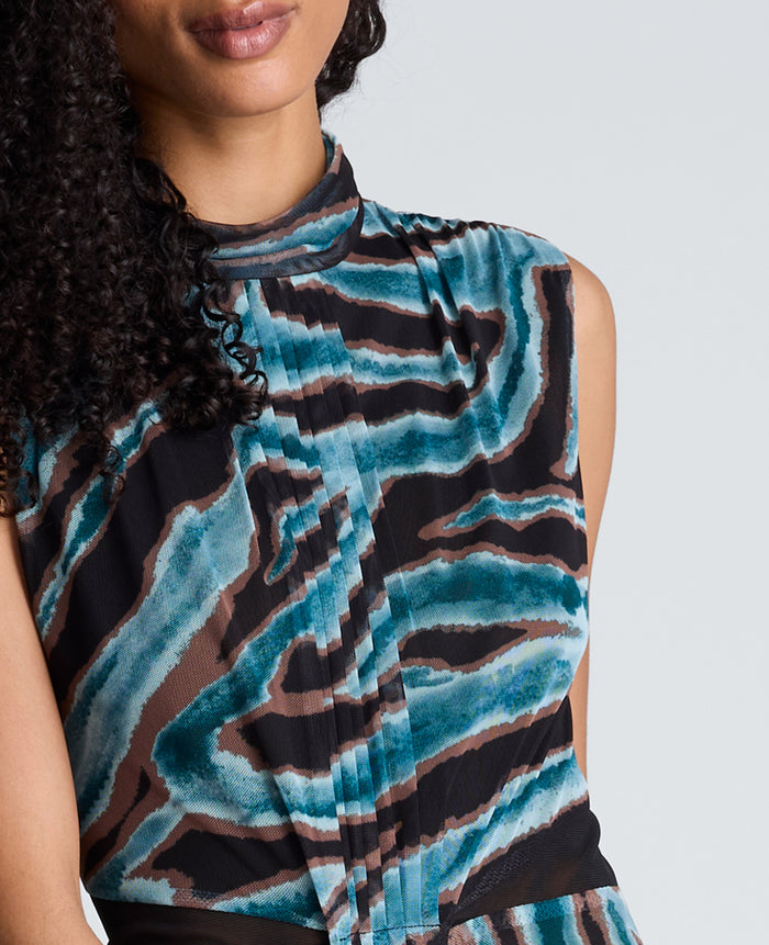 Pleated Bodice Maxi Dress