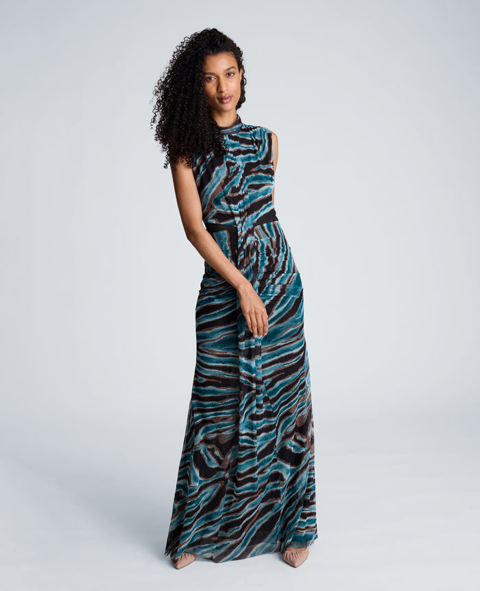 Pleated Bodice Maxi Dress