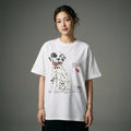 T-shirt blanc ample avec imprimé chien à pois - Mode Coréenne - Taille S