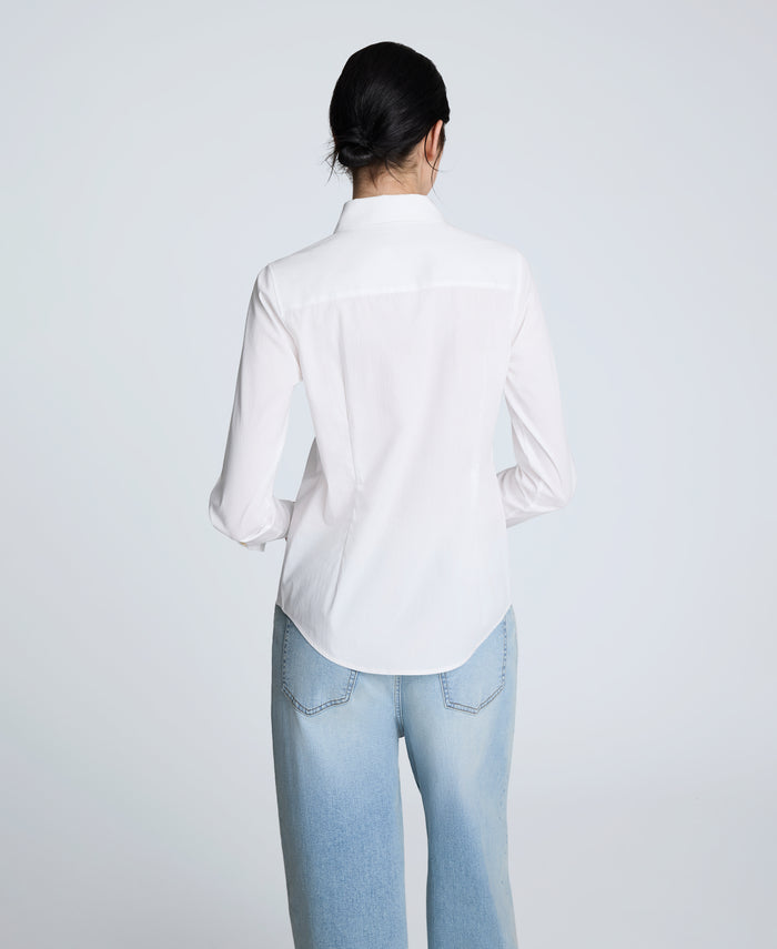 Poplin Button Front Shirt