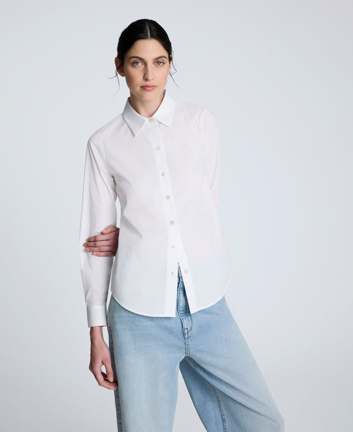 Poplin Button Front Shirt