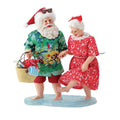 Possible Dreams Clothtique A Walk On The Beach Santa & Mrs. Claus Figurine