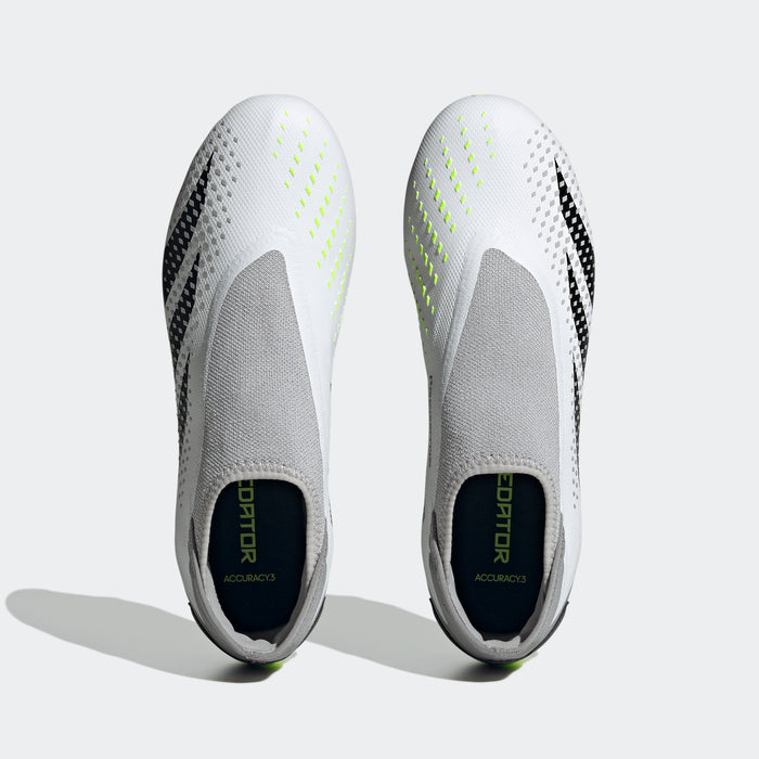 adidas Predator Accuracy.3 Laceless Firm Ground Soccer Cleats | White/Black | Men's