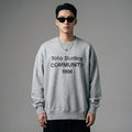 Sweatshirt oversize imprimé moucheté gris, style streetwear K-fashion - Taille M