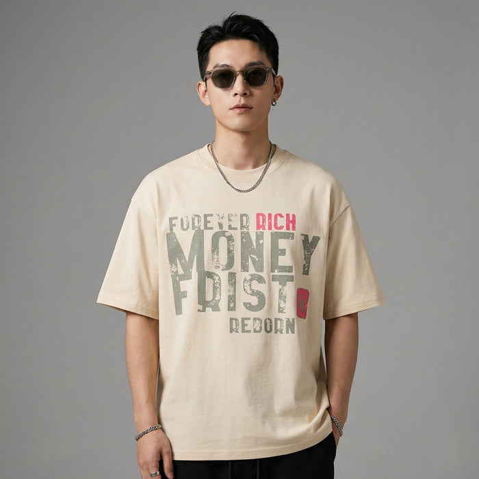 T-shirt oversize imprimé noir pour homme - Koreanxwear - Taille M