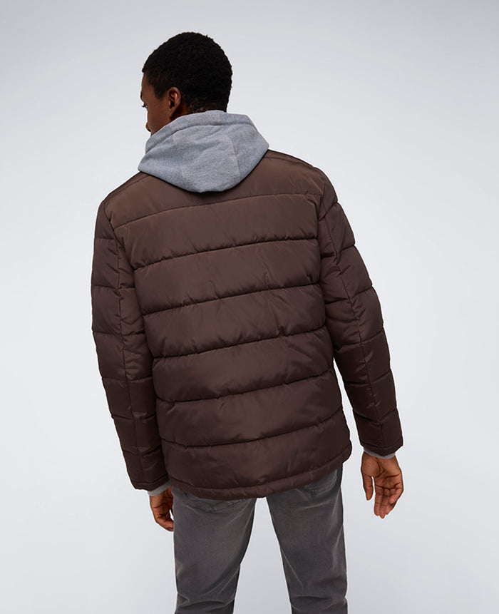 Puffer with Attached Jersey Hood