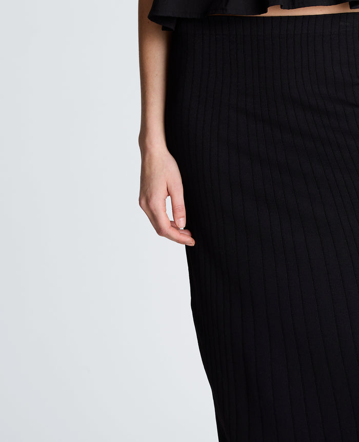 Pull On Midi Skirt with Side Slit