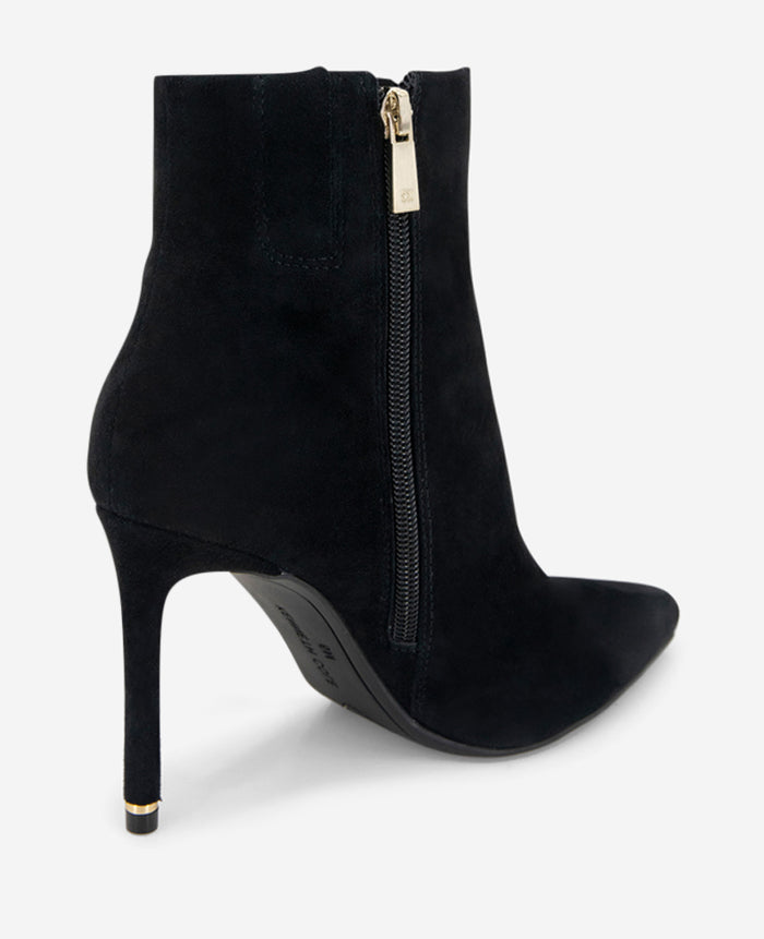 Quincy Suede Heel Ankle Bootie