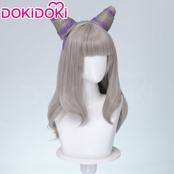 【Ready For Ship】DokiDoki Anime Cosplay Wig Sliver Purple Highlight Hair Double Buns