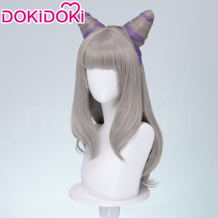 【Ready For Ship】DokiDoki Anime Cosplay Wig Sliver Purple Highlight Hair Double Buns