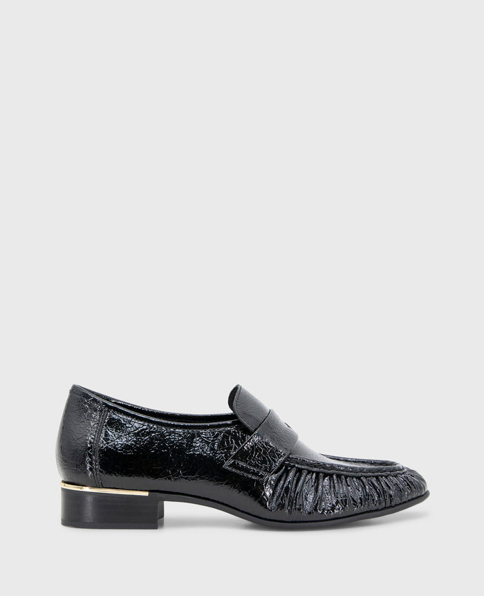Reece Crinkle Patent Penny Loafer