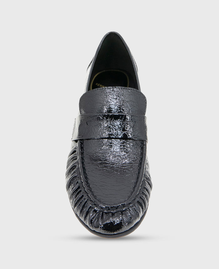Reece Crinkle Patent Penny Loafer