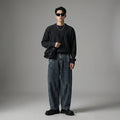 Jean large décontracté homme délavé bleu-gris - K-fashion - Taille S