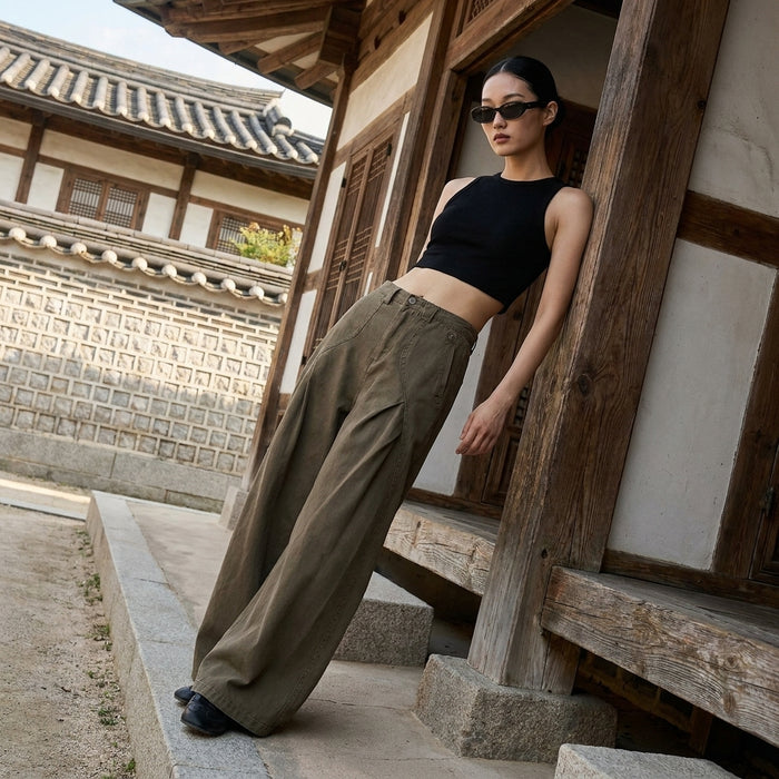 Pantalon large rétro homme en coton - Mode décontractée Koreanxwear