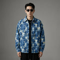 Chemise florale rétro bleue à manches longues - Koreanxwear - Taille M