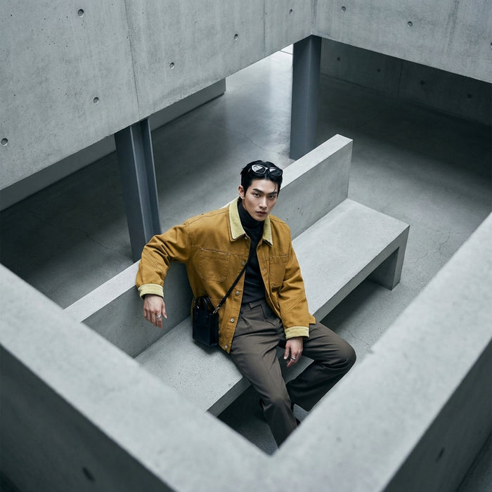 Veste workwear rétro homme couleur gingembre - Koreanxwear