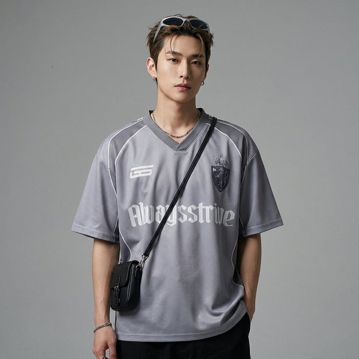 T-Shirt oversize homme gris avec motif lettre - K-fashion - Taille M