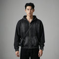 Cardigan à capuche unisexe délavé noir - Koreanxwear - Taille M