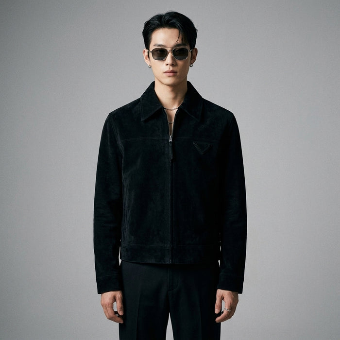 Veste rétro effet daim unisexe, style streetwear coréen pour homme et femme, couleur café. - Taille M