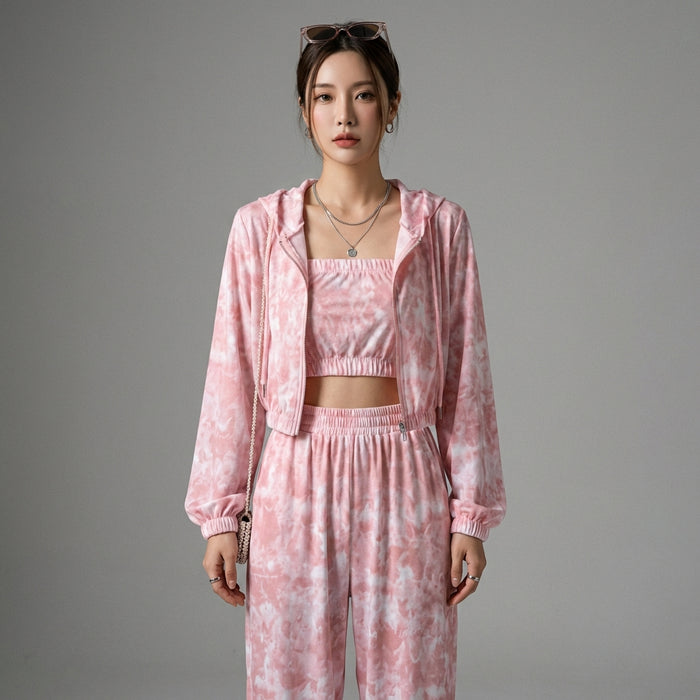 Ensemble sportif tie-dye rétro femme - Koreanxwear - Taille One size